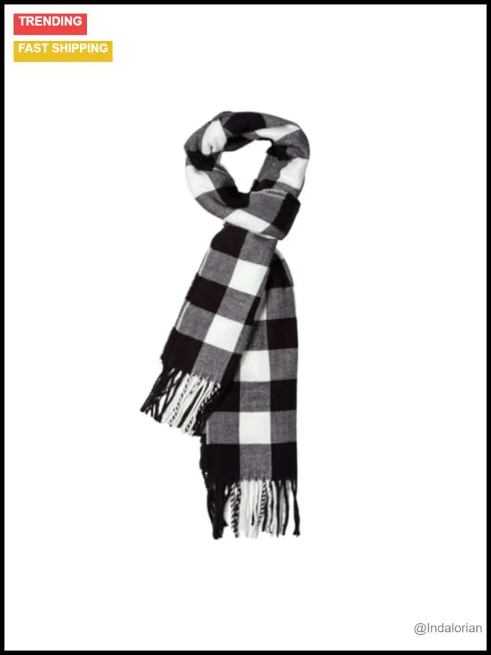 Winter Plaid Neck Scarf Unisex Warm Soft Acrylic Classic Fall